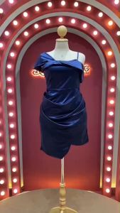 ES1004 เดรส ออกงาน สำหรับสาวอวบ #สาวพลัสไซส์ ชุดเดรส ชุดเพื่อนเจ้าสาว ผ้าซาตินเงา สวย เกรดพรีเมี่ยม