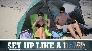 SoLoMan New 8ft Premium Portable Beach Umbrella with UPF50+ Sun Protection and Mesh Window for Outdoor Activities