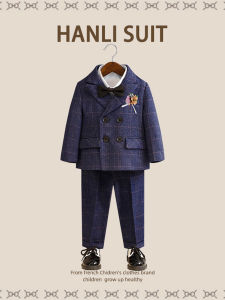 Boys Suit Set Wedding Guest Childrens Host Formal Wear Performance Outfit Floral Page Boy Costume Autumn Winter New Arrival