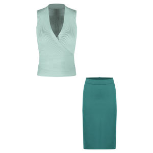 Mint Green V-Neck Sleeveless Knitted Vest Womens Summer Slim Fit Waist-Cinching Pure Desire Short Style Show Body Top