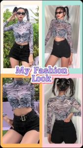 💥HOT SALE💥เสื้อครอปแขนยาวซีทรู