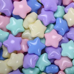 2.68 Inches 50/100pcs Thicken Small Size Star Shape Soft Plastic Crush Proof Ball Pit Balls for Kids Play With Storage Bag