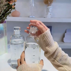 500ml Motivational Aesthetic Time Scale Marker Bottle Drinking Water Tumbler for Outdoor Drinks Water bottles