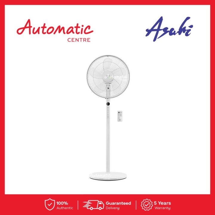 Asahi DC6082 White 16inch Electric Stand Fan with DC Motor and 90