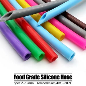 Food Grade 1M Silicone Tube ID 2-12mm Colorful Flexible Rubber Hose Non-Toxic Odorless High Temp Drink Water Connector Plumbing