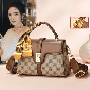 Trendy Small Womens Handbag 2026 New High-End Large Capacity Shoulder Crossbody Square Bag Fashionable Summer PU Print Bag