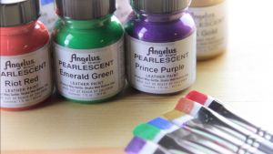 Angelus pearlescent leather paint สี paint ผ้าและหนัง made in usa