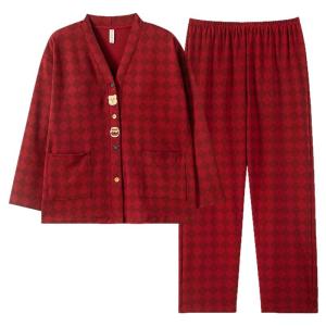 Bộ đồ ngủ MiiOW cho cặp đôi mới cưới vải cotton thoáng khí dễ thương dài tay