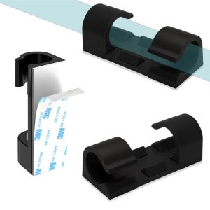 20Pcs Cable Organizer Clips Cable Management Desktop & Workstation ABS Wire Manager Cord Holder USB Data Line Bobbin Winder