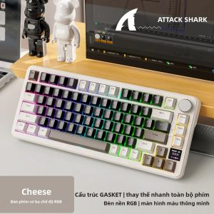 Bàn Phím Chơi Game Không Dây Attack Shark X85Pro RGB Hot-Swap Cơ Học Với Màn Hình/nút Điều Khiển Đa Năng Cho Máy Tính Để Bàn Máy Tính Xách Tay Máy Tính Bảng