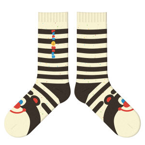 Trendy Shark Pants Matching Cute Socks Womens Mid-Calf Cotton Blend Moisture Wicking Cartoon Print Socks for All Seasons