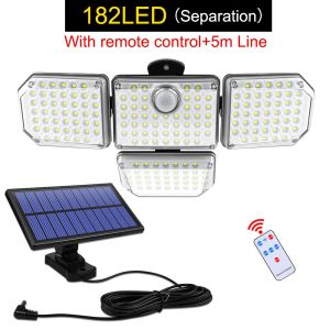 20w Solar Light 122/333led IP65 Waterproof Outdoor Indoor Solar Garden Lamp With Adjustable Head Wide Lighting Angle With 3 Mode