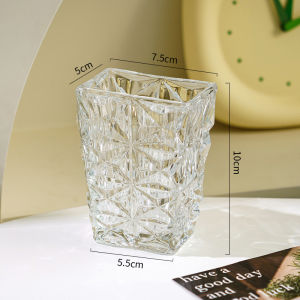 South Korea Ins Transparent Glass Straight-leg Creative Niche Style Eyebrow Brush Holder Storage Bucket Makeup Brush Can Photo Props Decoration