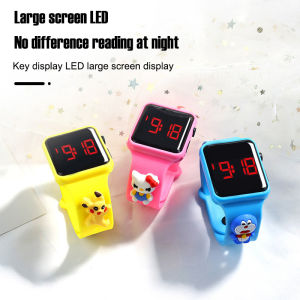 IVY Children Square Doll Watch LED Electronic Watch Sports Cute Cartoon Wristband Cartoon Led Wristwatch Waterproof Watch for Boy Girls