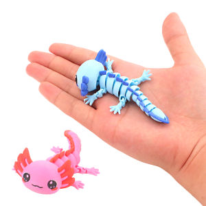 3D printed simulation salamander figurine novel stress relieving toy with movable joints desktop color decoration