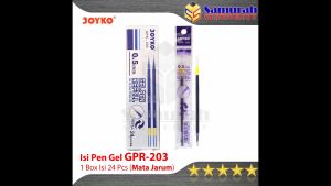 Isi Pulpen Gel Joyko GPR 203 0.5 mm / Gel Pen Refill Isi Ulang Pen 05 mm mata Jarum kecil tipis ( Per BoX) isi 24 Pcs