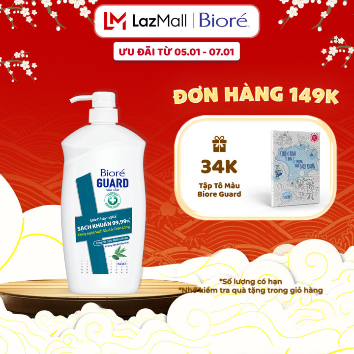 Sữa Tắm Sạch Sâu Kháng Khuẩn Khuynh Diệp Thiên Nhiên Biore Guard 800g ...