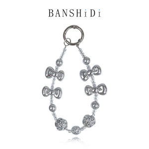 Plated Crystal Mobile Phone Chain Tea Olive Flower Handmade DIY Beads Suitable for Apple Xiaomi Mobile Phone Cases Bandhudi