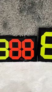 ป้ายเปลี่ยนตัวผู้เล่น IN-OUT ตัวเลข 2 หลัก 4 หลัก ไซน์มาตรฐานสากล 09-A5