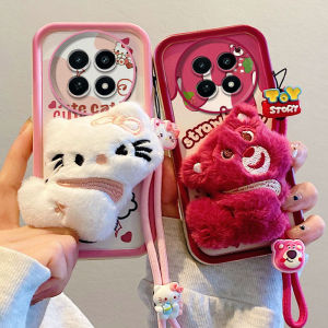 Hot Phone Case Realme 13 13+ 13 Pro+ 12X 12+ 12 Pro+ 11 11X Plus 5G 4G New Cute Fashio Hello Kitty Frog Patrick Stereoscopic Plush Doll Anti-fall Casing with Lanyard 2025