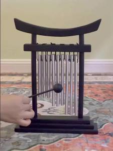 Professional Vertical Energy Chime - Standing Meditation Bell for Sound Healing Yoga Zen Mindfulness & Stress Relief High Frequency Healing Instrument (Free Mallet)