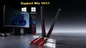 Fenvi | WiFi 7 BE6500 MT7925 PCI-E Adapter BT5.4 6500Mbps Tri Band 2.4G/5Ghz/6Ghz 802.11BE Wireless Network Adapter For AMD PC Win 10/11