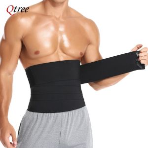 Qtree Body Shaper Snatch Me Up Bandage Wrap Men Waist Trainer Corset Trimmer Belt Weight Loss Compression Bands Slim Shapewear