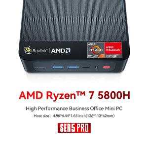 Beelink SER5 Max Ryzen 7 5800H TDP 54W Mini PC Win 11 Pro AMD DDR4 RAM M.2 SSD 5560U WiFi6 BT5.2 Triple 4K HD Display Desktop Computer