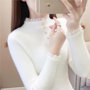 QIANSHUIYIYUN | Turtleneck Chinchilla Velvet Inner Shirt Female Autumn Winter New Design
