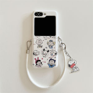 Adorable Snoopy Family Full Cover Skin Flip Phone Case for Samsung Galaxy ZFlip6 Foldable Screen Protection Hard Shell Anti-Fall