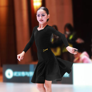 Conny Latin Dance Outfit Girls Competition Standard Uniform Dance Costume Children Performance Skirt Separate Design Sportswear