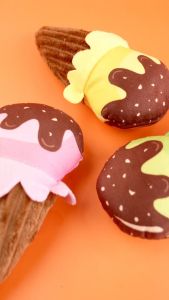 Hobilic Boneka Gigit Mainan Anjing Plush Squeaky Pet Toys Bunyi Model Es Krim