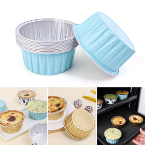10pcs Reusable Aluminum Foil Tin Cup Egg Tart Mold Aluminum Foil Paper Cup Cookie Pudding Paper Cup Kitchen Baking Accessories