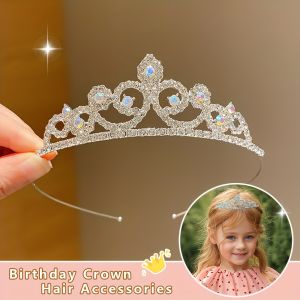 1 Piece Childrens Cute Crown Hair Hoop for Birthday Gifts for Girls