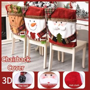 Christmas Chair Cover Home Xmas Party Dining Decoration Chair Xmas Cap Folding Christmas Decors