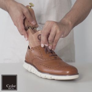 Red Cedar Shoe Tree & Durable Canvas Drawstring Dustbag: Twin Pack Shoe Care Accessory