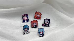 Bandai | Bộ Huy Hiệu Kim Loại Nhân Vật Anime Mèo Dễ Thương Phù Hiệu Hoạt Hình Trang Trí Cho Ba Lô Áo Khoác Thời Trang Trang Trí Hàng Ngày