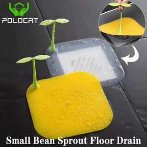 Polocat Shower Drain Deodorant Cover Silicone Bathroom Drain Stopper Closure Bean Hair Strainer Sink Bathtub Stopper Water Stoppers