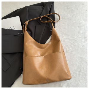 Fashionable Commuter Womens Tote Bag 2024 New Simple Style Large Capacity Single Shoulder Crossbody Bag Underarm Bag