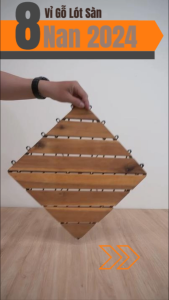 Sàn Gỗ Ngoài Trời Nan Chéo Màu Vàng Dùng Để Lót Ban Công Tạo Không Gian Độc Đáo Hàng Xuất Khẩu