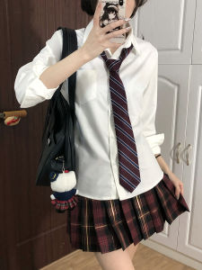 Áo Sơ Mi Nữ Dáng Rộng Dài Tay Chống Nhăn Áo Lót Trong Phong Cách Học Sinh Chống Tia UV Chất Liệu Polyester Mùa Xuân 2025