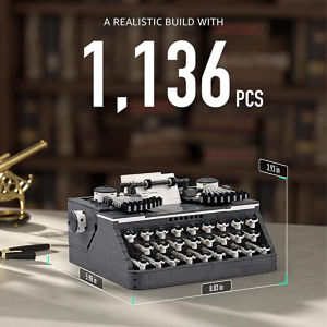 Retro Typewriter Building Blocks Kits Collectible Display Model Education STEM Toys,toys for kids 6 8 9 10 12 16 Years Old