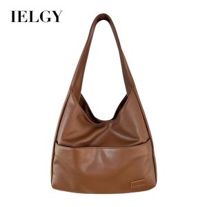 Ielgy túi màu nâu sức chứa lớn cho nữ đi học cho sinh viên đi lại thường ngày cổ điển
