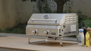 Outdoor portable camping barbecue stove household gas cartridge stove outdoor windproof American-style barbecue rack
