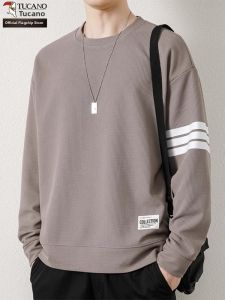 TUCANO | Long Sleeve Waffle Knit Loose Casual Round Neck T-Shirt
