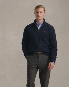 Polo Ralph Lauren Men Cable-Knit Cotton Quarter-Zip Sweater