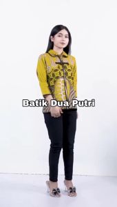 Batik Wanita Modern Couple Warna Kuning Kombinasi Hitam oleh Batik Dua Putri - Melody