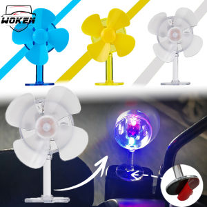 [WOKEN] 3PCS สีสัน LED เรืองแสงกังหันลมรถจักรยานยนต์มือจับตกแต่งความคิดสร้างสรรค์กังหันลมพัดลมหมุนรถจักรยานยนต์หมวกกันน็อกสไตล์จักรยานไฟฟ้าอะไหล่สากล