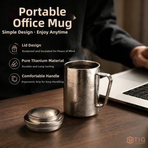 XINLONGTANG | Titanium Thermal Mug Dust-proof Lid Office Tea Coffee Cup