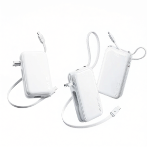 W&P | Airplane-safe 3-in-1 Power Bank 35w Fast Charging Portable Dual Cable with Built-in Plug
